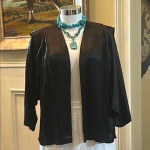 Vintage 1980’s David Benjamin Sz M Black Satin Jacket GVC